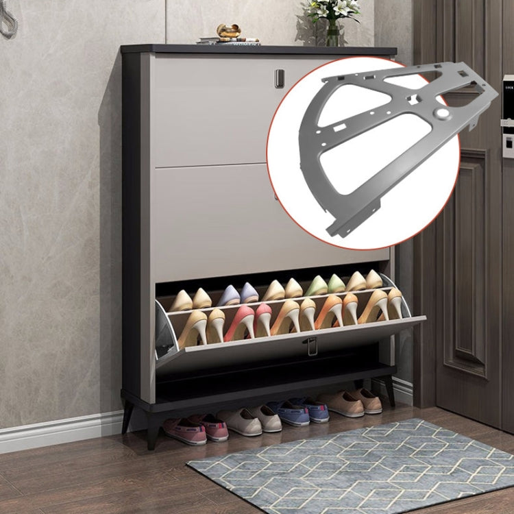 1pair Concealed Shoe Rack Cold Rolled Steel Flap Mounting Fittings, Single Layer Black, Single Layer Gray, Double Layer Black, Double Layer Gray, Three Layer Black, Three Layer Gray