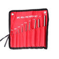 9-in-1 Heavy Duty Roll Pin Punch Set Round Punch Removal Tools, Canvas Packaging, with Hammer