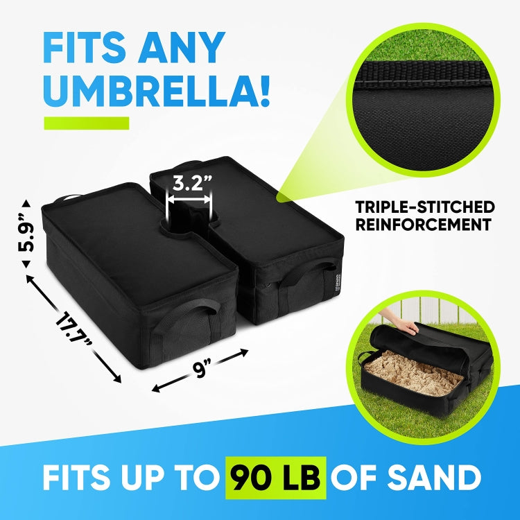 Patio Parasol Fixed Sandbag Oxford Cloth Waterproof Cover, Round, Square, Split Square