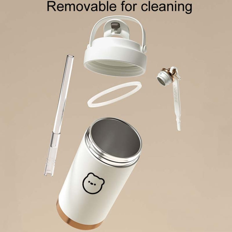 316 Stainless Steel Insulated Mug Portable Carry-On Dual Drink Coffee Cup With Straw, 500ml