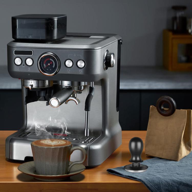 Coffee Constant Pressure Powder Press Adjustable Impact Hammer, Black Flat Bottom, Black Flat Bottom+Round Base, Black Thread, Black Thread+Round Base, Silver Blue Flat Bottom, Silver Blue Flat Bottom+Round Base, Silver Blue Thread                     ...