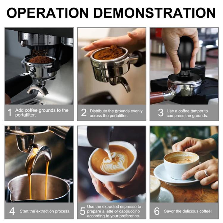 Coffee Constant Pressure Powder Press Adjustable Impact Hammer, Black Flat Bottom, Black Flat Bottom+Round Base, Black Thread, Black Thread+Round Base, Silver Blue Flat Bottom, Silver Blue Flat Bottom+Round Base, Silver Blue Thread                     ...