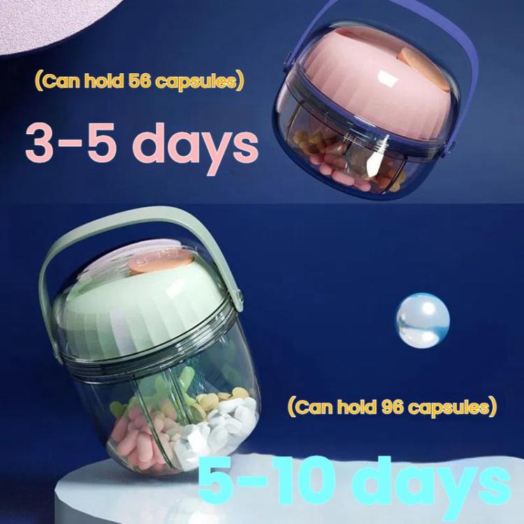 Portable Pill Box Sealed Waterproof Pill Dispenser Drugs Medicine Organizer Dispenser Box, Small Green, Small Pink, Small Gray, Large Green, Large Pink, Large Gray