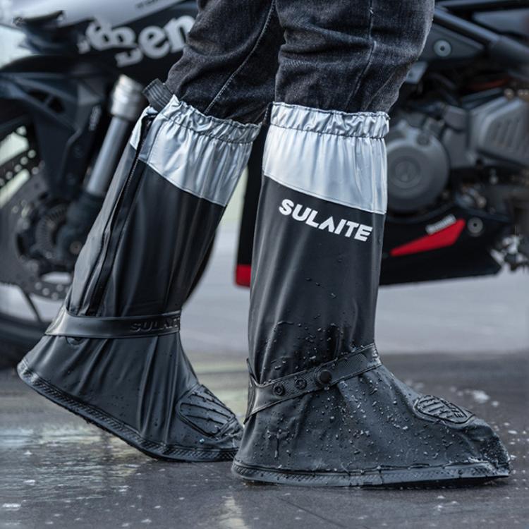 SULAITE Motorcycle Shoe Cover Thickened Anti-slip Wear-resistant Rain Shoes Outdoor Riding Adult Rain Boots, S, M, L, XL, 2XL