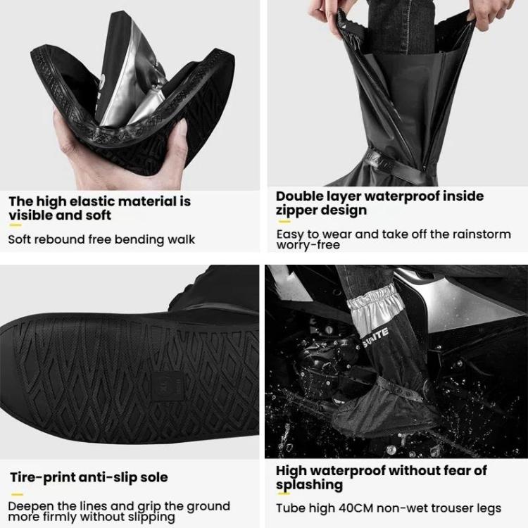 SULAITE Motorcycle Shoe Cover Thickened Anti-slip Wear-resistant Rain Shoes Outdoor Riding Adult Rain Boots, S, M, L, XL, 2XL