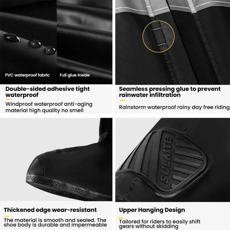 SULAITE Motorcycle Shoe Cover Thickened Anti-slip Wear-resistant Rain Shoes Outdoor Riding Adult Rain Boots, S, M, L, XL, 2XL