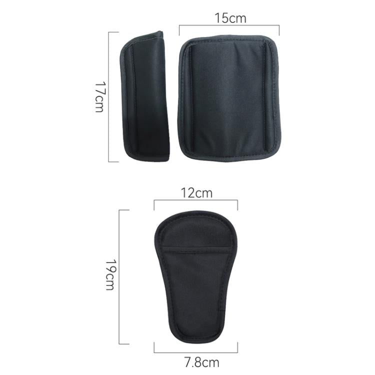 Baby Stroller Seat Belt Shoulder Guard, Black Regular, Black Nylon Patch, Black Crotch Protector, Black Regular 3pcs /Set, Black Nylon 3pcs /Set