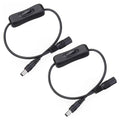 2pcs 5.5x2.1mm Male Female Connection Cable DC Switch Cable 304 Switch Power Cable, Key switch(Black)