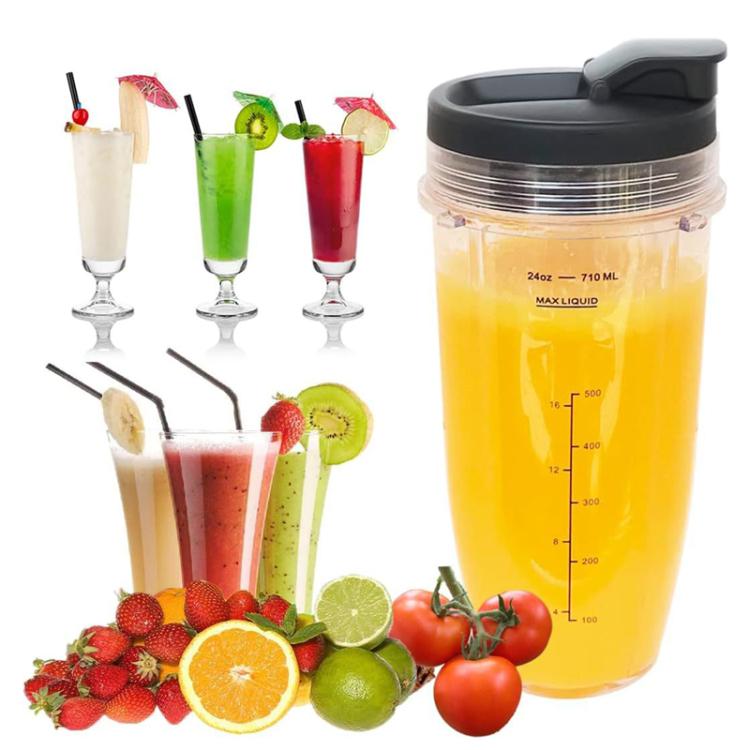 For Ninja BL480 Juicer 5 In 1 Accessories, 2pcs 24 oz Cups+7-Pages Knife Holder+2 Lids