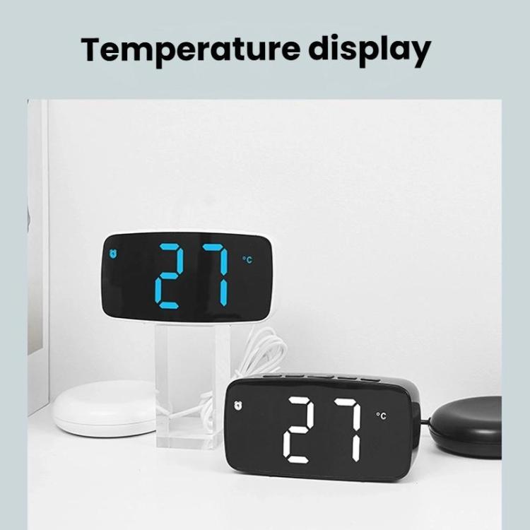 LED Electronic Alarm Clock Bedside Vibrator Clock, Black Shell Green Light, Black Shell Blue Light, Black Shell White Light, White Shell Green Light, White Shell Blue Light, White Shell White Light