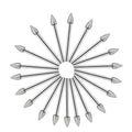 120 Mesh Pointed Diamond Grinding Head Diamond Fine Sanding Rod Jade Engraving Grinding Heads, 20pcs Pointed