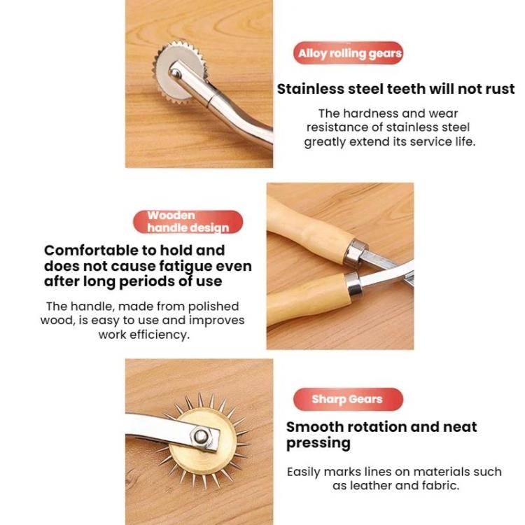 Leather Marking Wheel Tailoring Pattern Making Tool Roller, Standard SKC Wooden Handle, Standard Steel Tooth Handle, Plastic Steel Tooth Handle, Wooden Steel Tooth Handle