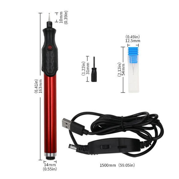 Aluminum Alloy USB Speed Adjustable Electric Grinder Pen 5V Metal Engraving and Carving DIY Tool