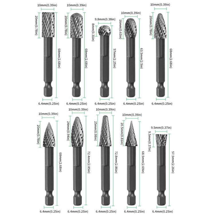Double Groove Alloy Steel Rotary File Woodworking Carving / Reaming / Slotting Grinding Head, AXE1020, DX1009, EX1016, FX1020, GC1020, HX1025, LX1025, MX1020, NX1010, CX1020