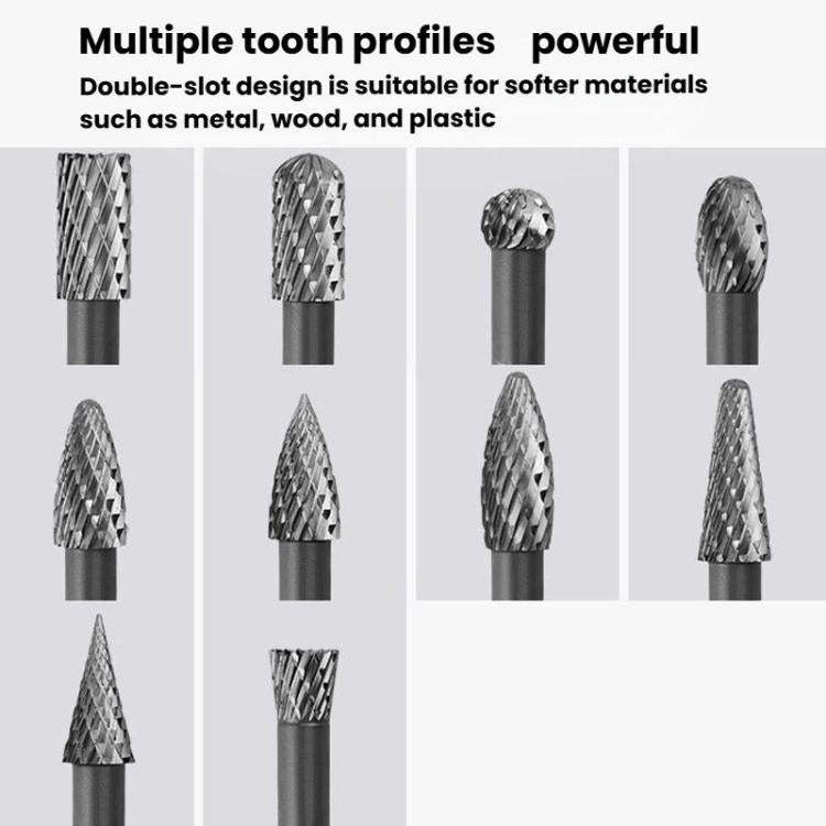 Double Groove Alloy Steel Rotary File Woodworking Carving / Reaming / Slotting Grinding Head, AXE1020, DX1009, EX1016, FX1020, GC1020, HX1025, LX1025, MX1020, NX1010, CX1020