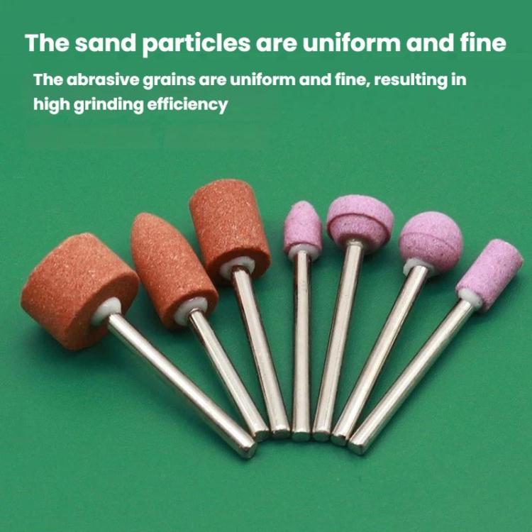 Mini Flintstone 3mm Shank Sanding and Polishing Head Grinding Wheel Corundum Grinding Heads, 2sets Pink+Orange