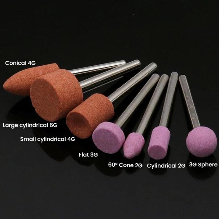 Mini Flintstone 3mm Shank Sanding and Polishing Head Grinding Wheel Corundum Grinding Heads, 2sets Pink+Orange