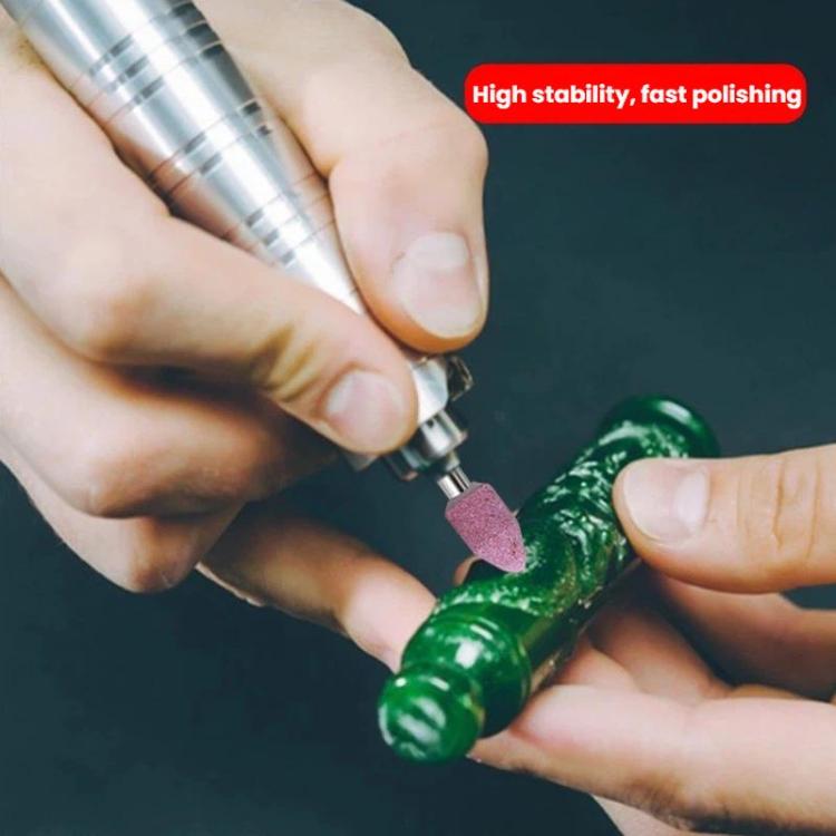 Mini Flintstone 3mm Shank Sanding and Polishing Head Grinding Wheel Corundum Grinding Heads, 2sets Pink+Orange