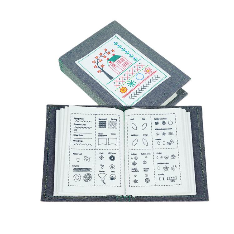 DIY Embroidery Stitch Book with 10 Pages for Hand Sewing and Linen Craft Enthusiasts, Only Book, Needle and Thread Combo, Sewing Kit