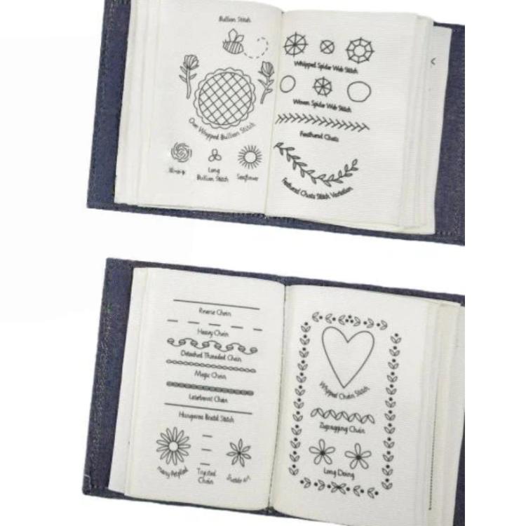 DIY Embroidery Stitch Book with 10 Pages for Hand Sewing and Linen Craft Enthusiasts, Only Book, Needle and Thread Combo, Sewing Kit