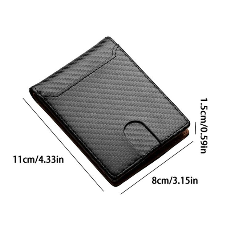 Baellerry D5125 Carbon Fiber Pattern Short Men Wallet Multi-Card Holder Minimalist Bi-Fold Card Case