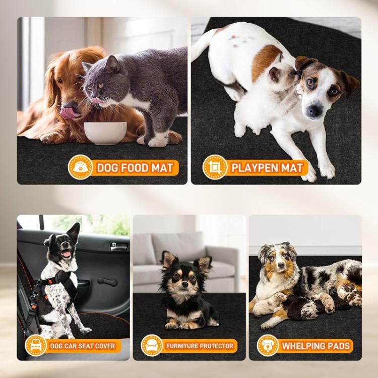 Non-Slip Cuttable Pet Felt Mat Washable Floor Protection Pad, 61 x 74cm, 74 x 91.5cm, 91.5 x 91.5cm, 91.5 x 122cm, 91.5 x 152.5cm, 91.5 x 183cm