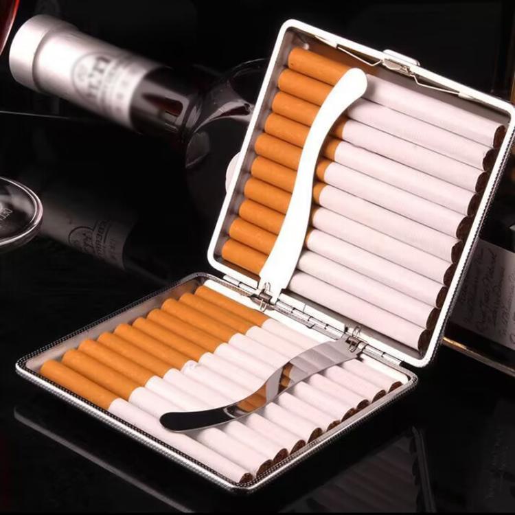 Leather Cigarette Case for 20 Filter Cigarettes 8.0mm Ultra Thin Portable Cigarette Holder