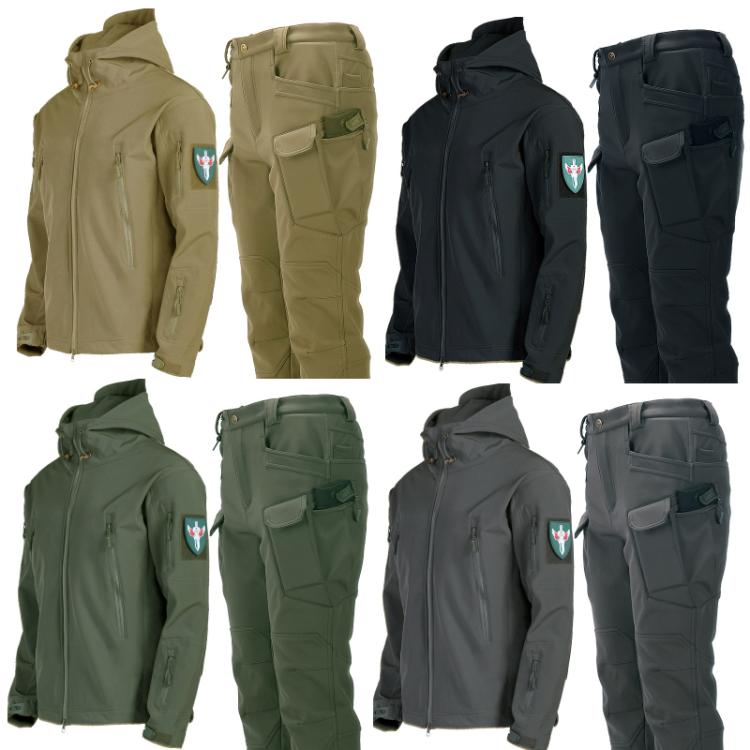 Sharkskin Softshell Fleece-lined Waterproof Windproof Cycling Hiking Suit, L, XL, XXL