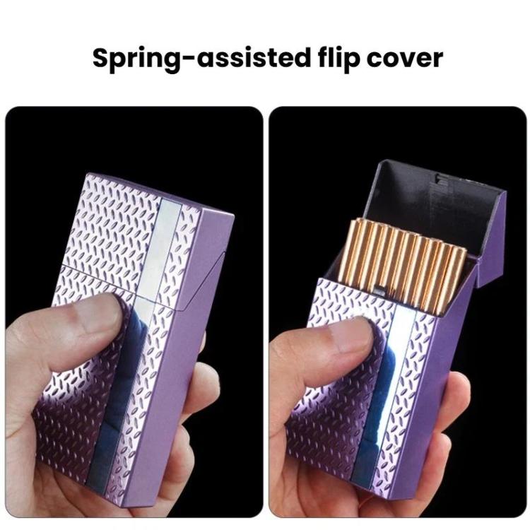 Elegant Vertical Stripe Cigarette Case 20-Count Moisture-Proof Slim Cigarette Holder