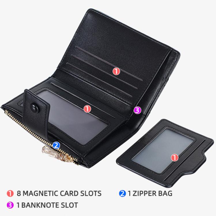 Baellerry N7102 Zipper Closure Women Wallet With Multiple Card Slots Compact Short Wallet