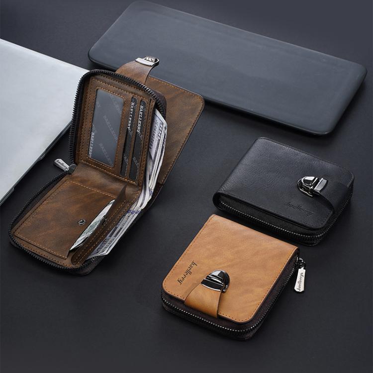 Baellerry D5593 Men Compact Wallet Vintage Zipper Coin Purse Multi-Card Holder