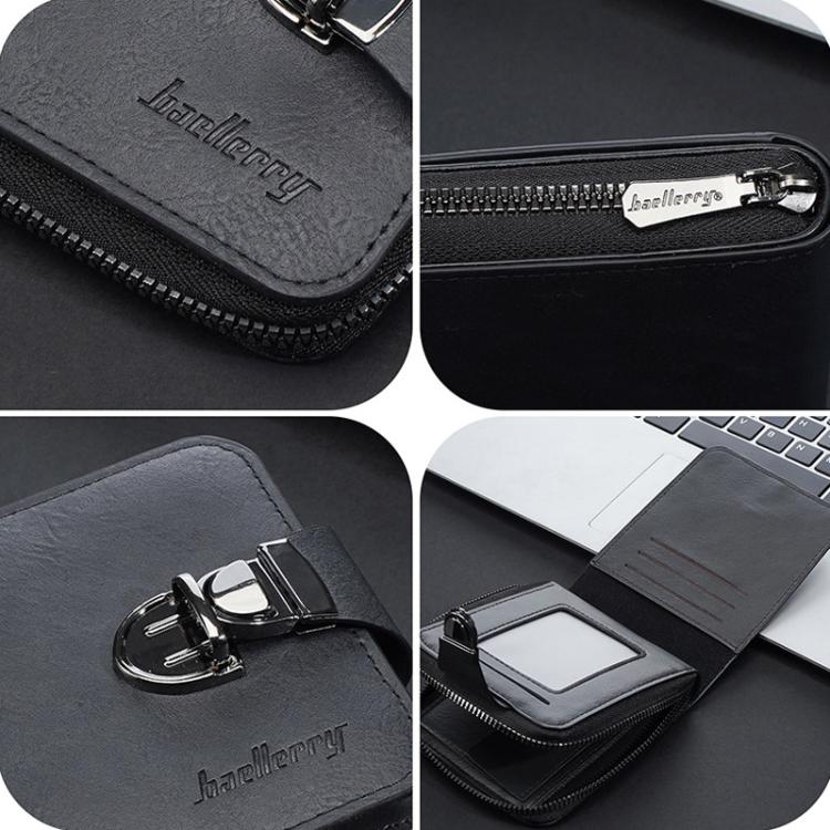 Baellerry D5593 Men Compact Wallet Vintage Zipper Coin Purse Multi-Card Holder
