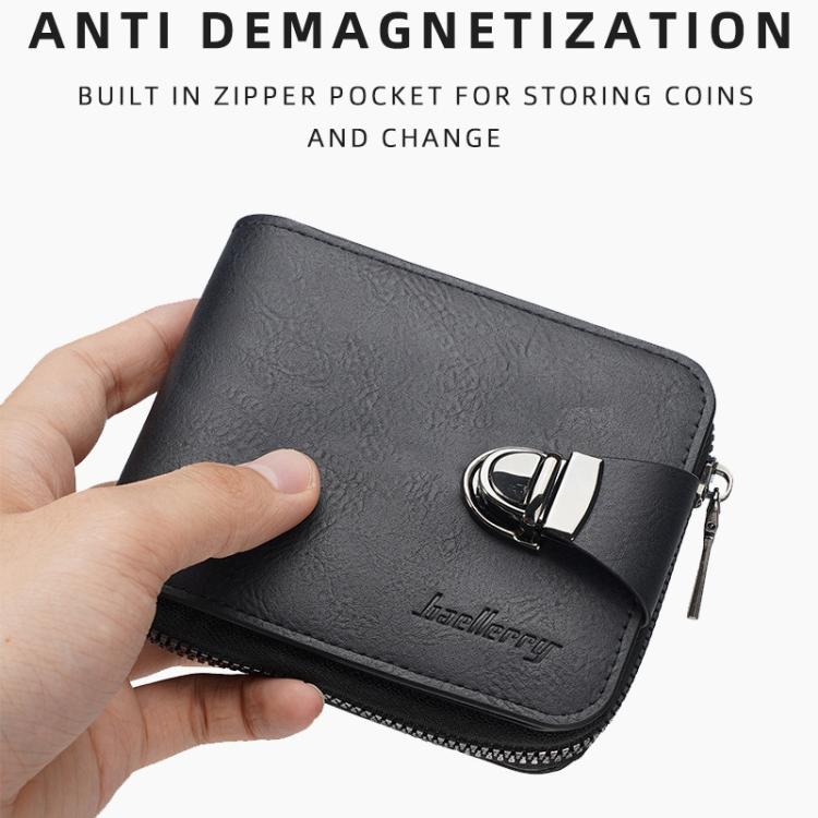Baellerry D5593 Men Compact Wallet Vintage Zipper Coin Purse Multi-Card Holder
