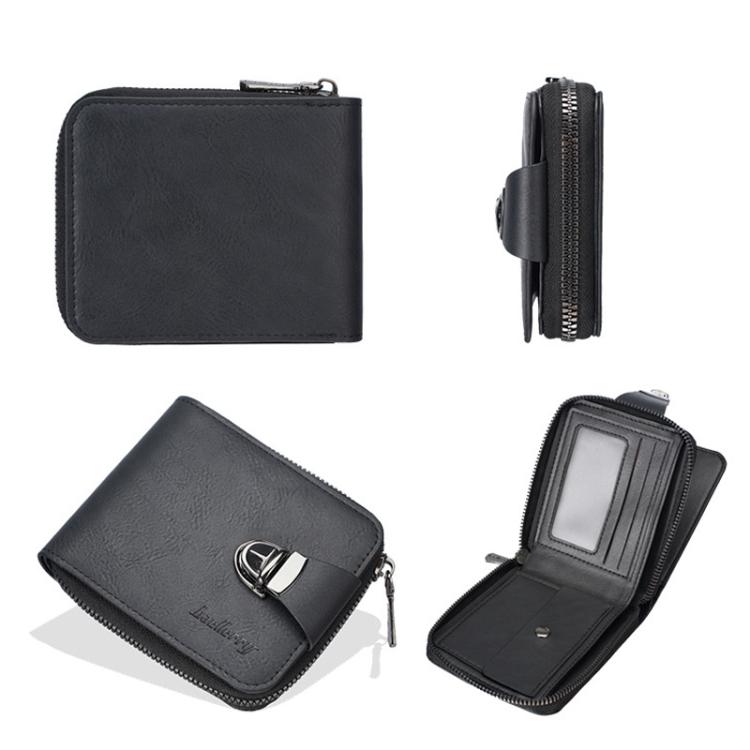 Baellerry D5593 Men Compact Wallet Vintage Zipper Coin Purse Multi-Card Holder