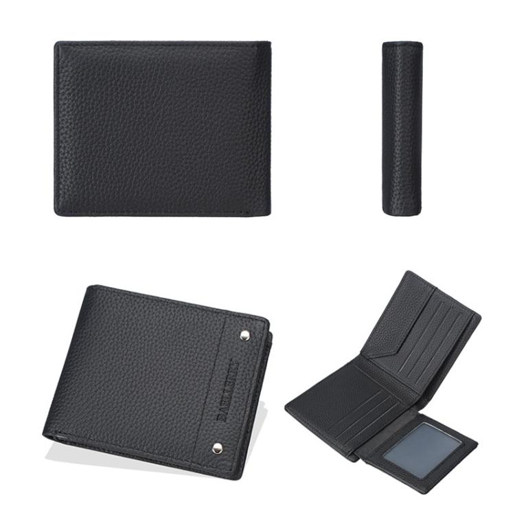 Baellerry D3110 Leather Men Compact Wallet With Lychee Texture Multiple Card Slots