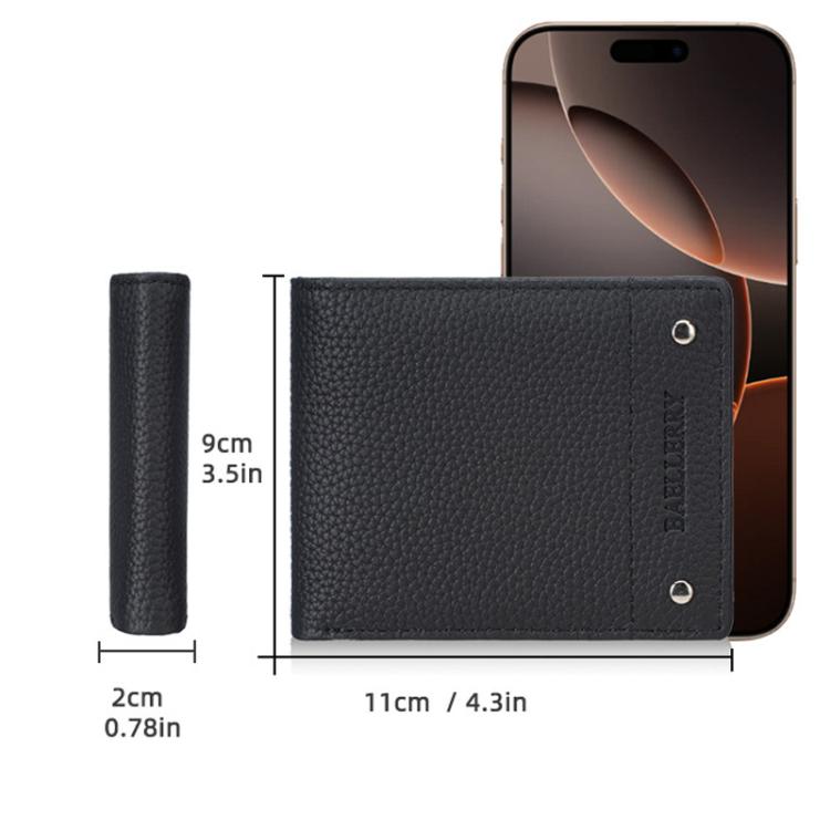 Baellerry D3110 Leather Men Compact Wallet With Lychee Texture Multiple Card Slots
