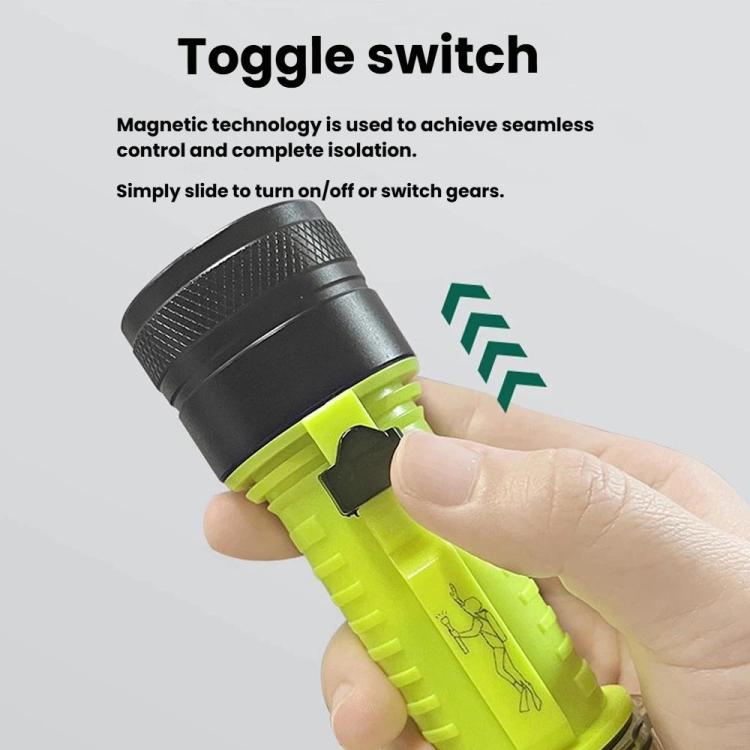 80m Waterproof Diving Flashlight Amphibious LED Light for Outdoor and Underwater Use, Rechargeable Version, External Battery Version