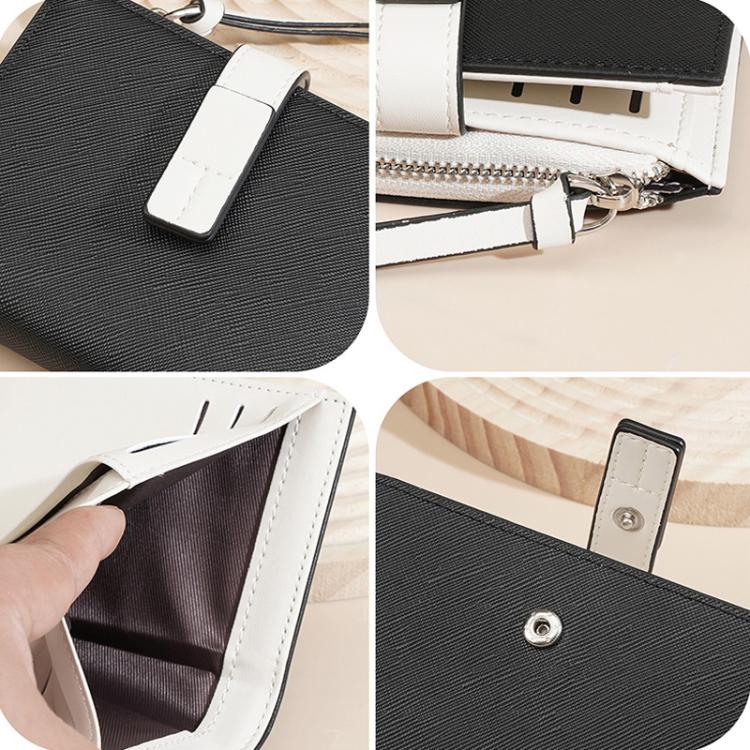 Baellerry N7101 Women Compact Snap Closure Wallet Multiple Card Slots Zippered Coin Pocket