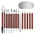 Clay Tools Set Stainless Steel Sculpting Carving Knives with Rosewood Handles for Polymer Clay, Pottery, Modeling, DIY Crafts, 17 In 1