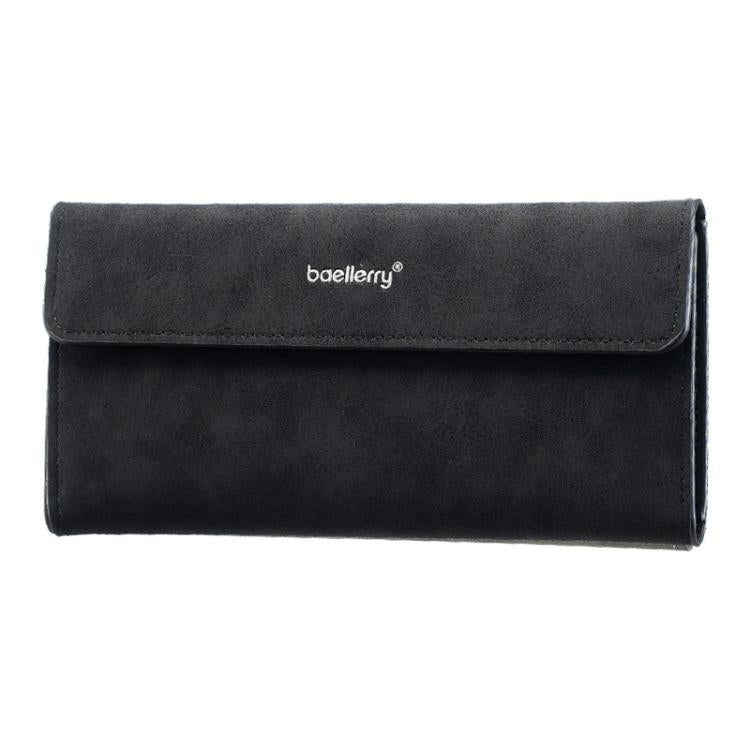 Baellerry C3099 Men Long Wallet Minimalist Flip Cover Multi-Card Holder Business Casual Tri-Fold Matte Clutch