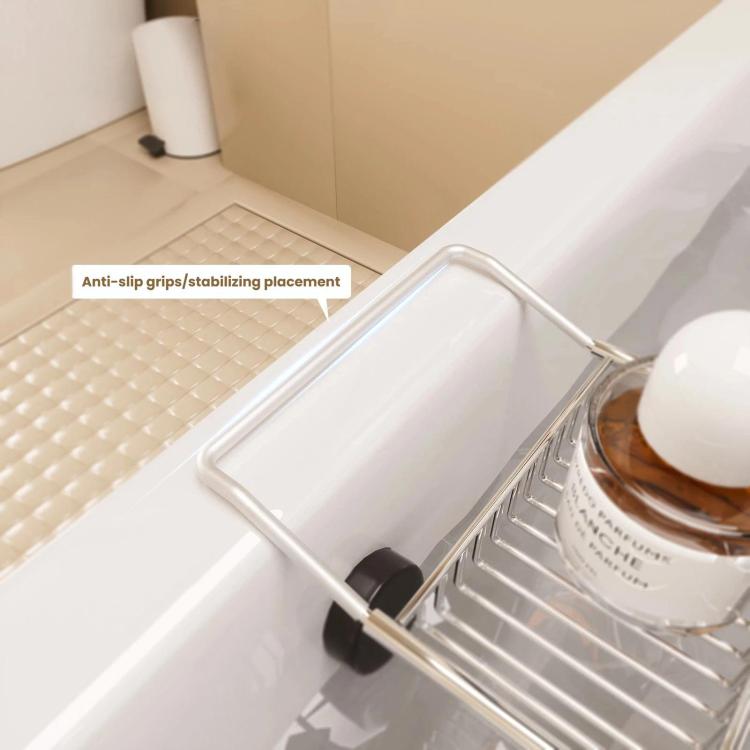 Extendable Bathtub Caddy Stainless Steel Bathtub Shelf Organizer Tablet Holder, Standard  Gold, Standard  Silver, Standard  Rose Gold, With Stand Gold, With Stand Silver, With Stand Rose Gold