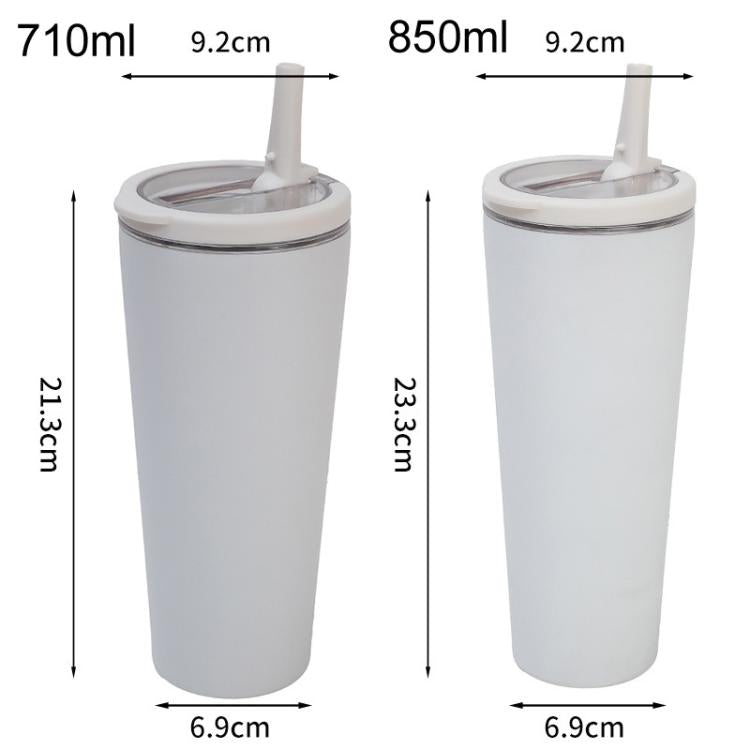 Stainless Steel Vacuum Insulated Cup Sealed Handle Dual-Drink Sports Water Bottle Portable Outdoor Water Cup, 850ml, 710ml
