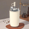 316 Stainless Steel Insulated Coffee Cup Vacuum Double-Wall Straw Cup, 300ml