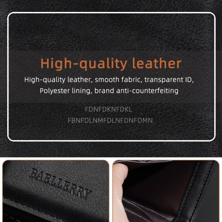 Baellerry D5124 Men Compact Wallet Vintage Waxed Leather Card Holder Multi-Card Compartment Zipper Coin Pocket