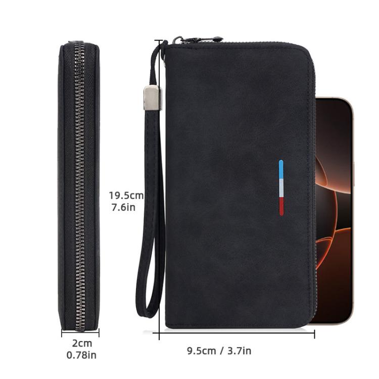 Baellerry C3097 Men Long Wallet Zippered Multi-Card Holder Large Capacity Phone Change Clutch