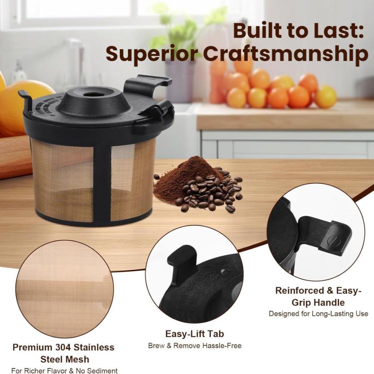 Reusable Stainless Steel Coffee Filter for Ninja PB051 PB040 PB041ST Coffee Makers Replacement Mesh Filter