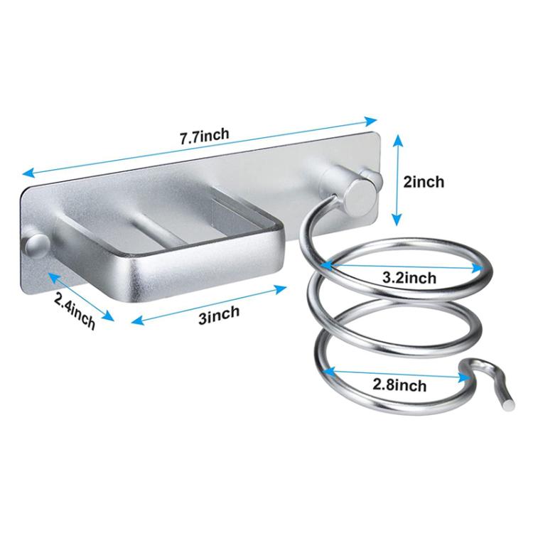 Wall-Mounted Hair Tool Organizer for Flat Iron, Blow Dryer & Curling Iron Space-Saving Aluminum Holder, Drilling Required Silver, Drilling Required Black