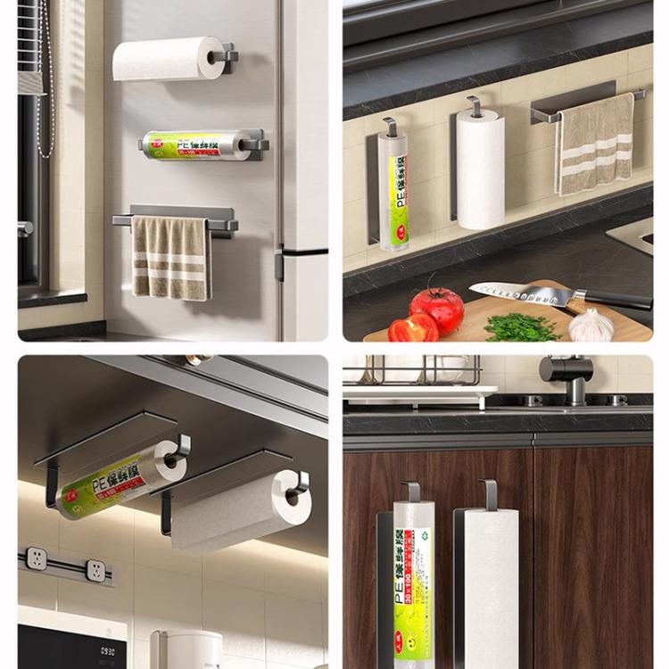 Magnetic Wall-Mounted Paper Towel Holder Organizer for Kitchen Wrap, Foil, and Plastic Bag Dispenser