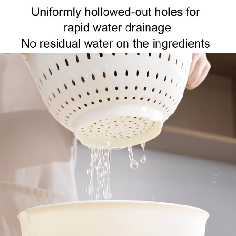 Vegetable Washing Draining Basket Multi-Functional Double-Layer Rice Washing Basin, Small, Large, Large+Small