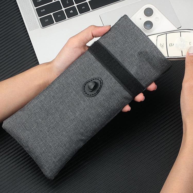 Mobile Signal Shielding Pouch Roll-Up Drawstring Car Key Anti-Theft Bag RFID Credit Card Skimming Protection Pouch